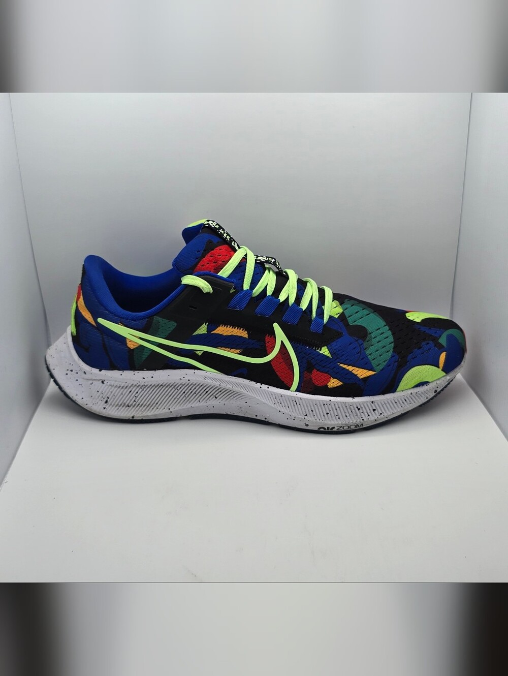 Nike Air Zoom Pegasus 38 KA Multicolor Running Shoes - Neon Green & Blue